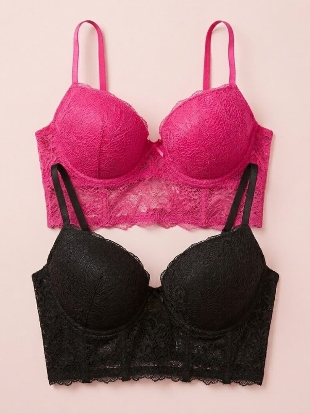 NWT‎ Windsor Pink & Black Bralette Set